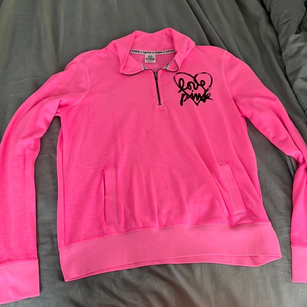 PINK three quarter zip